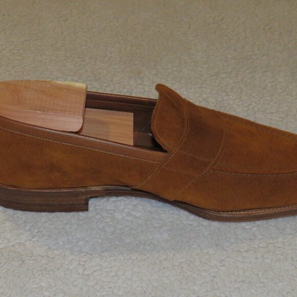 Edward Green x Leffot Buckingham Tobacco Suede Unlined Loafers 8E NWB main image 14